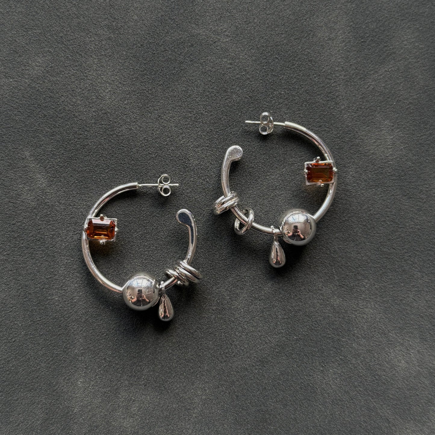 SMALL CITRINE HOOPS