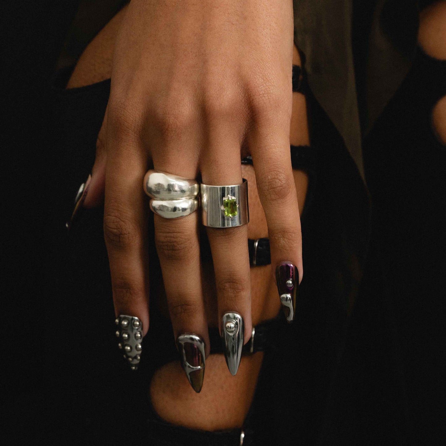TUBE RING- more gemstones available