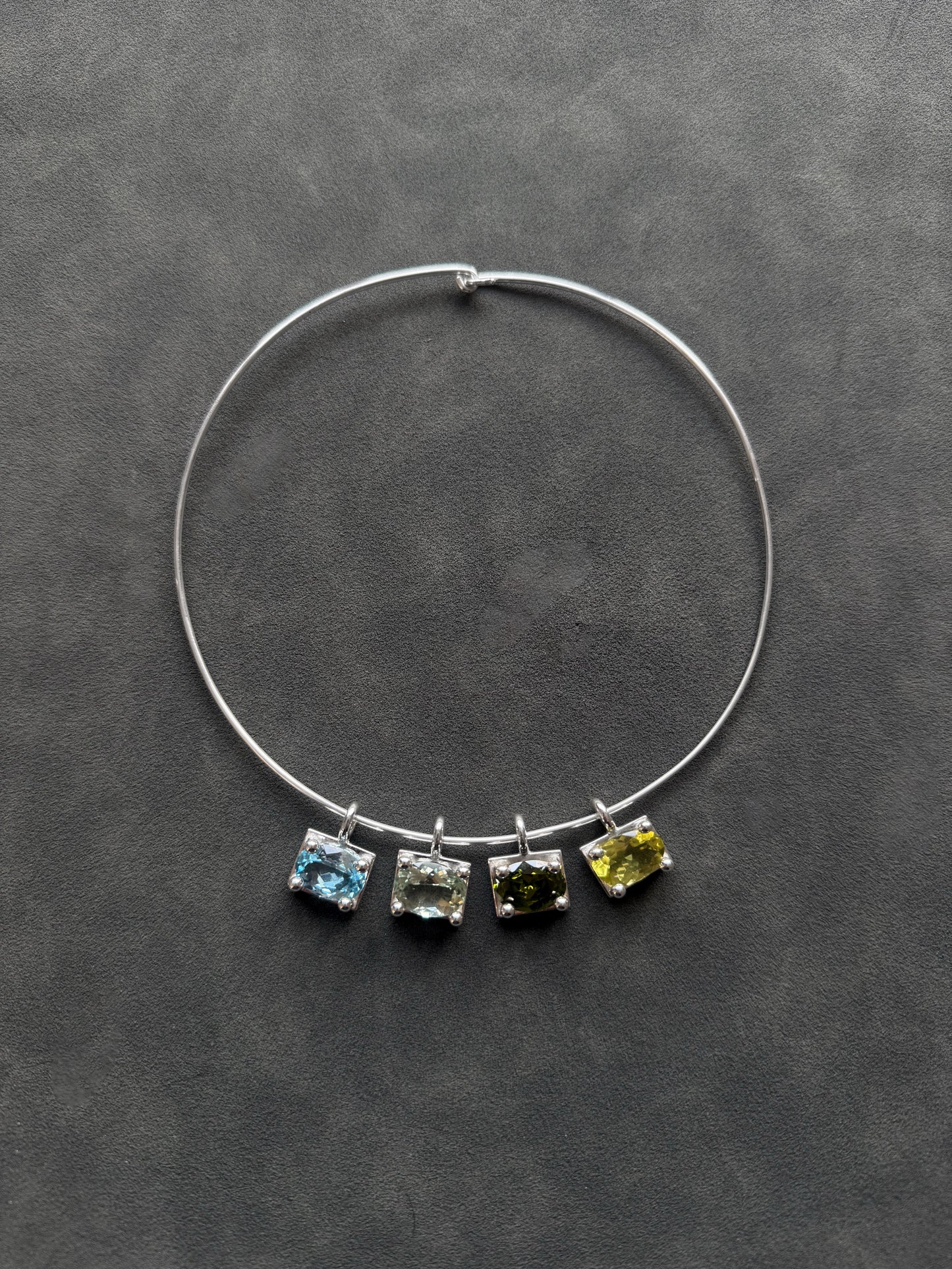 BABY BUBBLE PENDANT ON CHOKER- more gemstones available