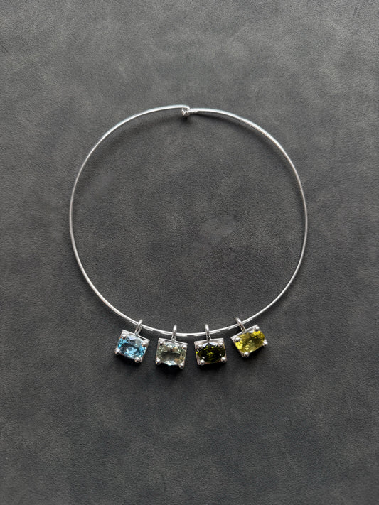 BABY BUBBLE PENDANT ON CHOKER- more gemstones available