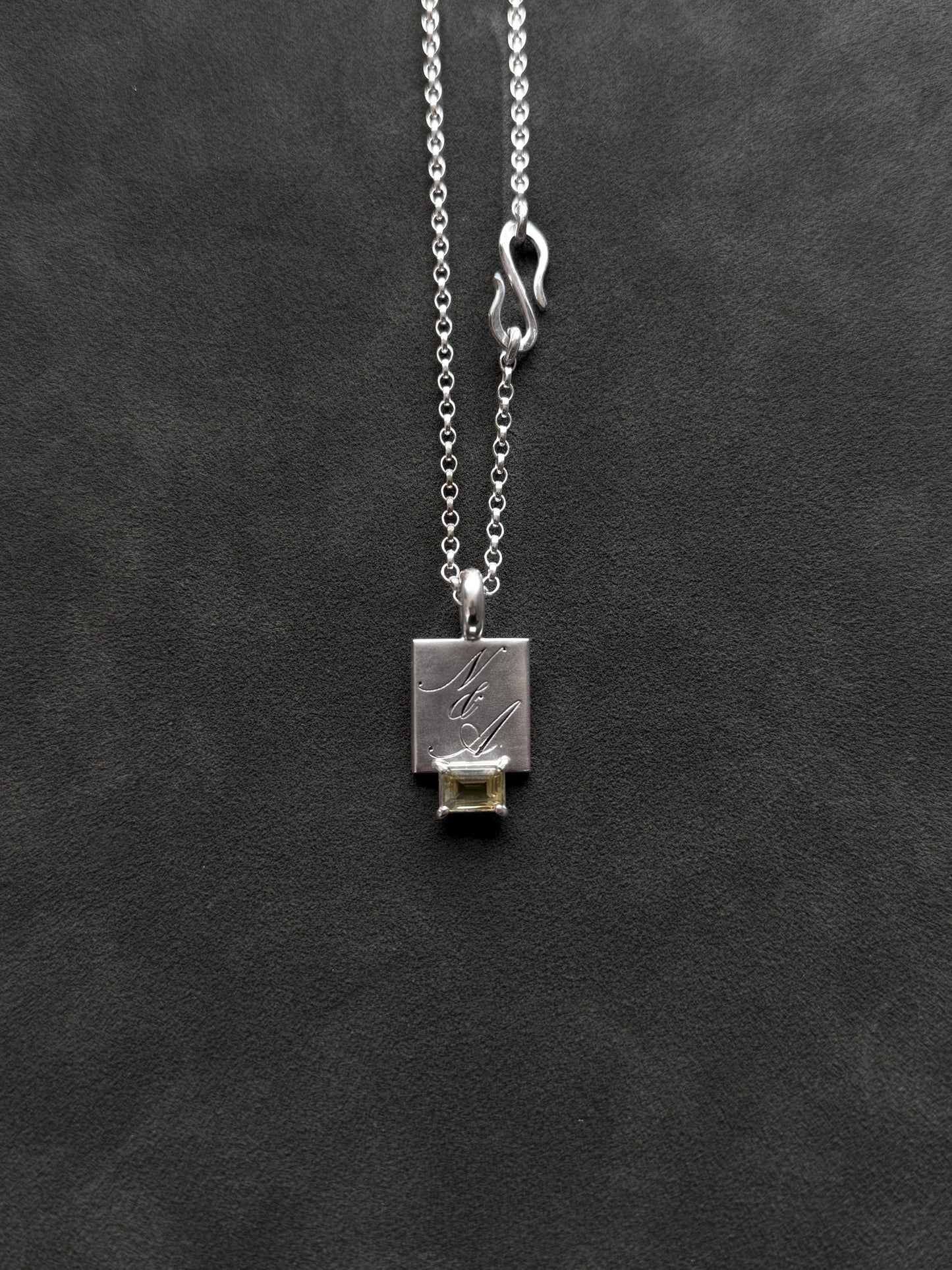 MESMO PENANT WITH GEMSTONE- custom engraving available