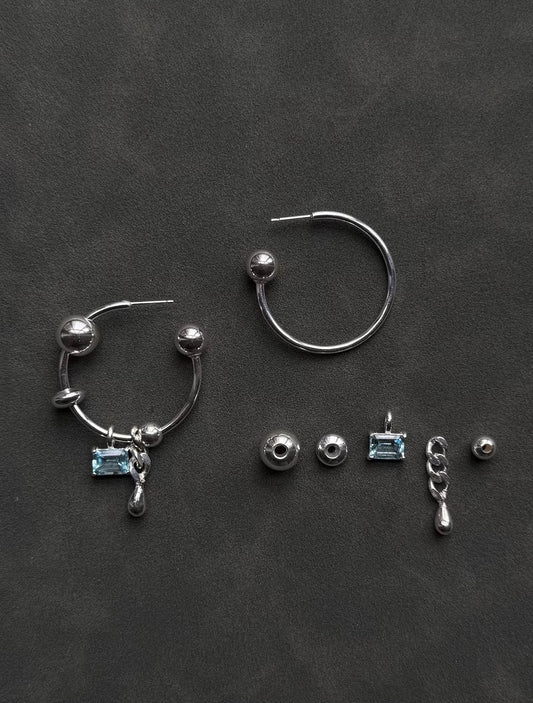 CHARM HOOPS - more gemstones available