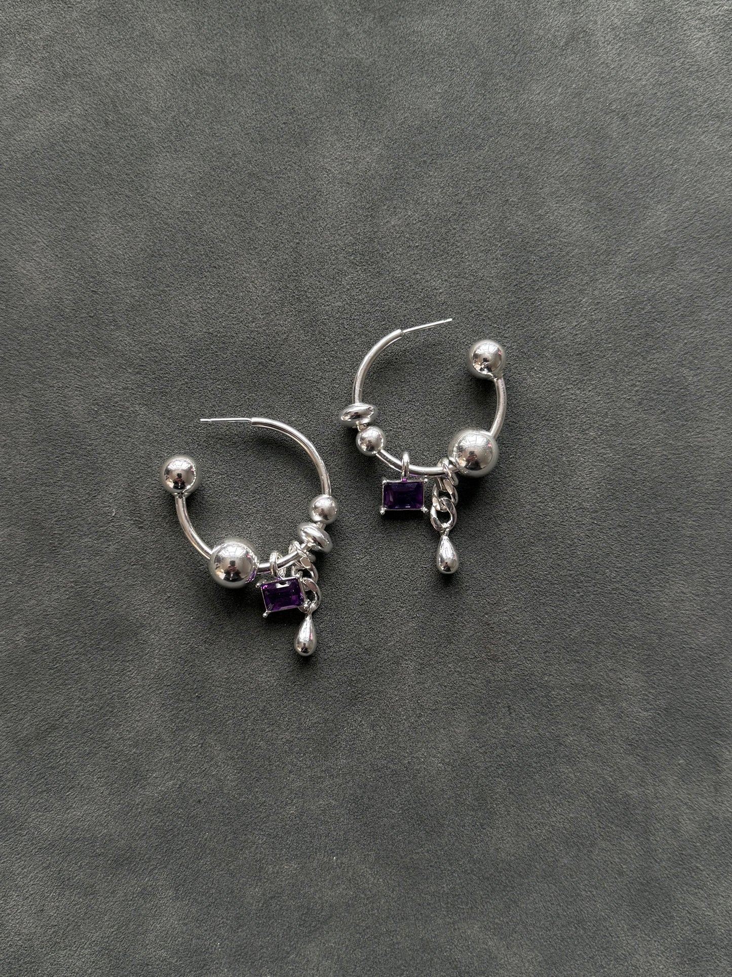CHARM HOOPS - more gemstones available
