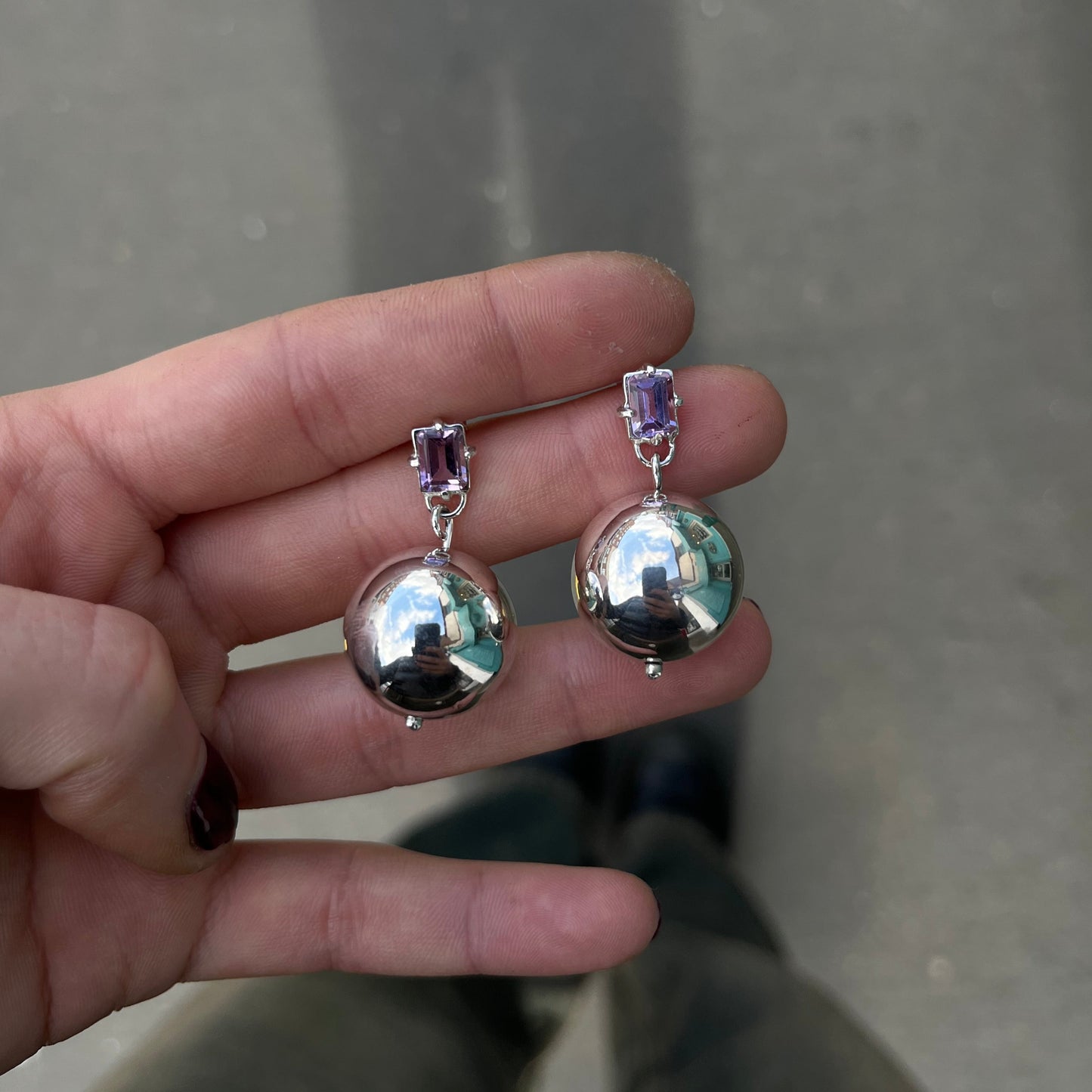 AMETHYST BUBBLE EARRINGS