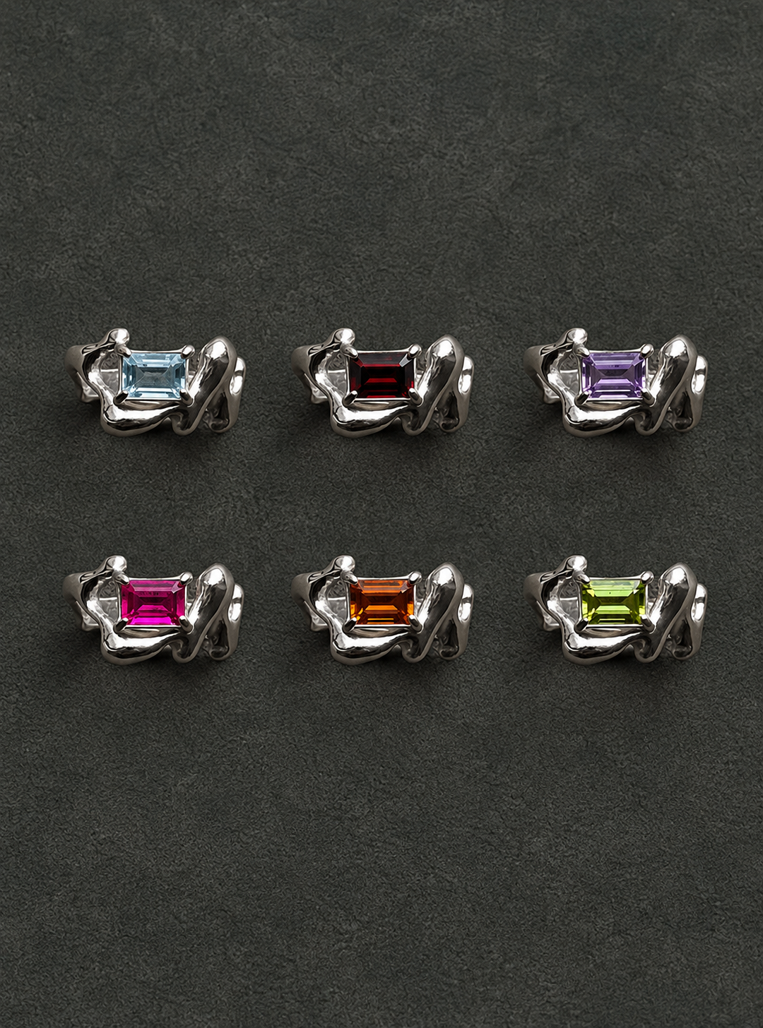 LIQUID METAL RING- more gemstones available