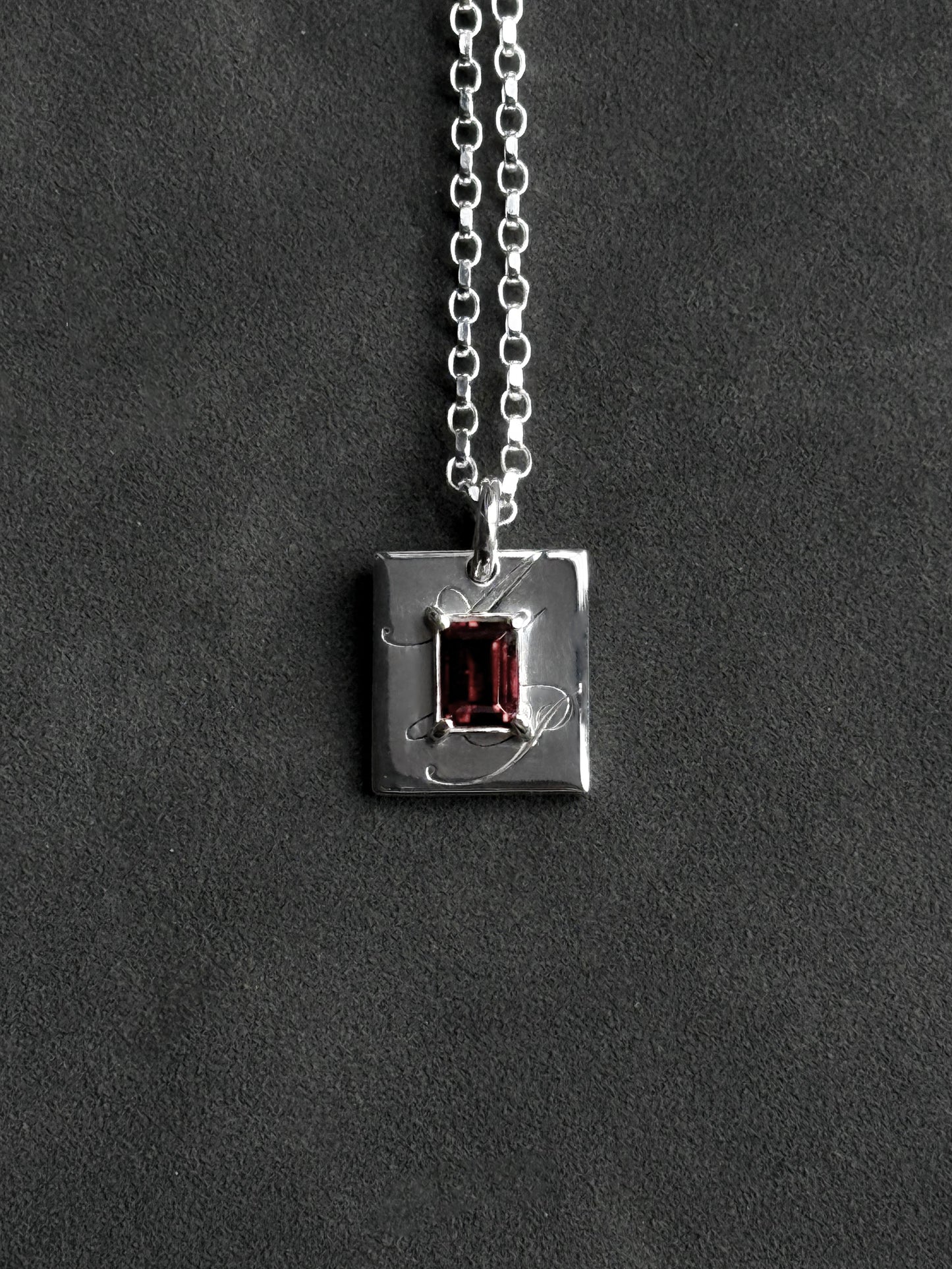 SOI PENDANT- custom gemstone and engraving