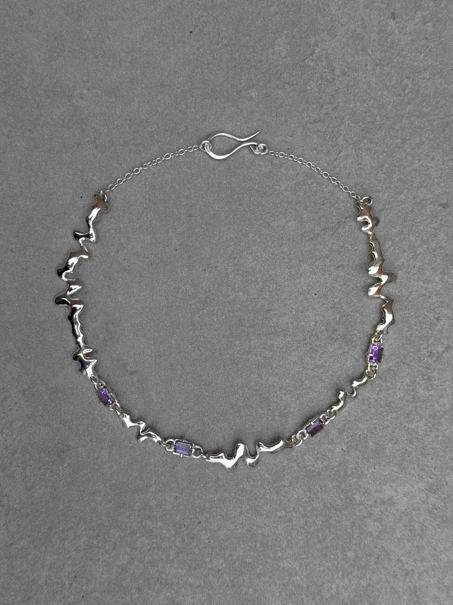 AMETHYST LIQUID METAL NECKLACE