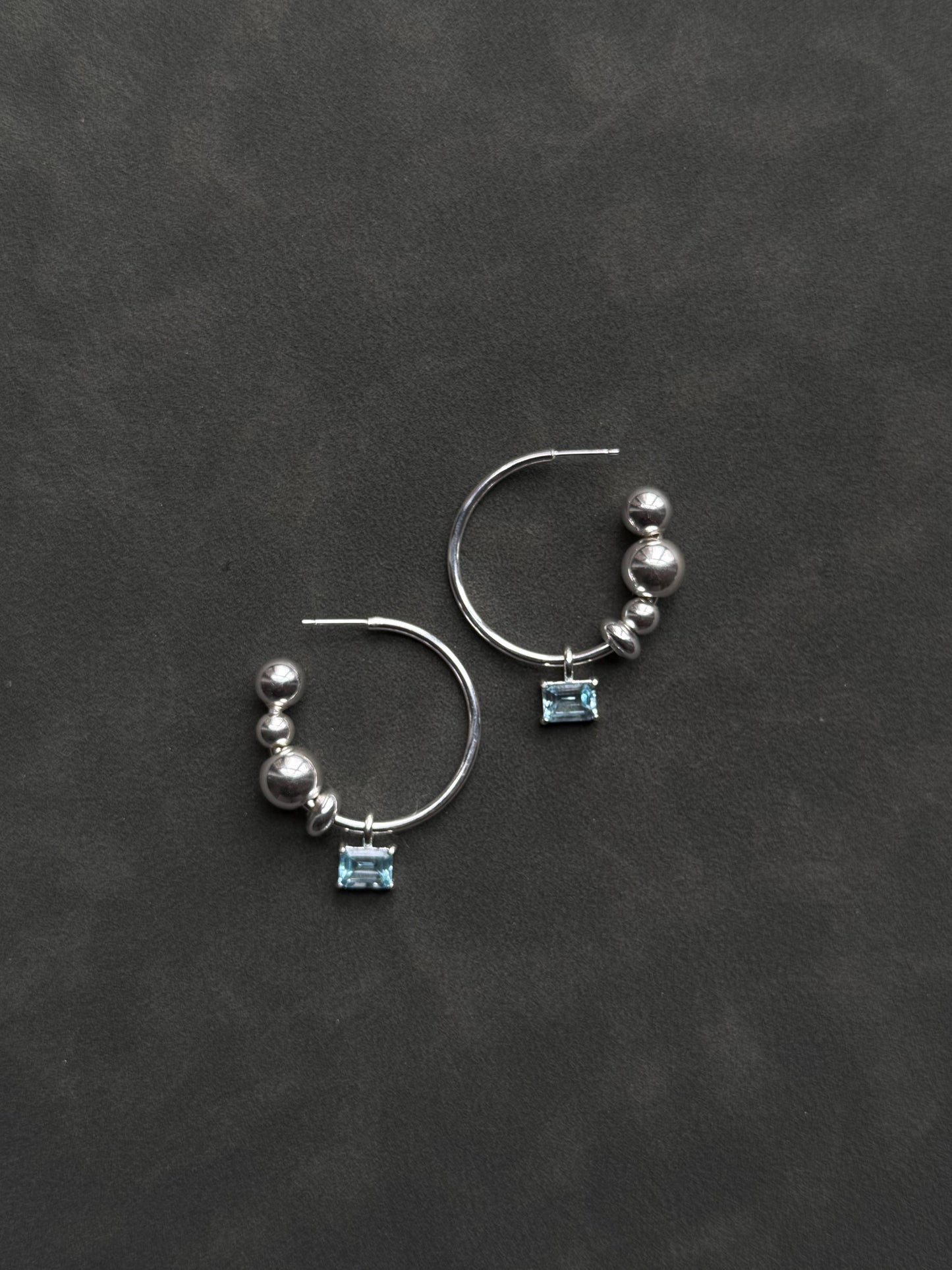 002 CHARM HOOPS - more gemstones available