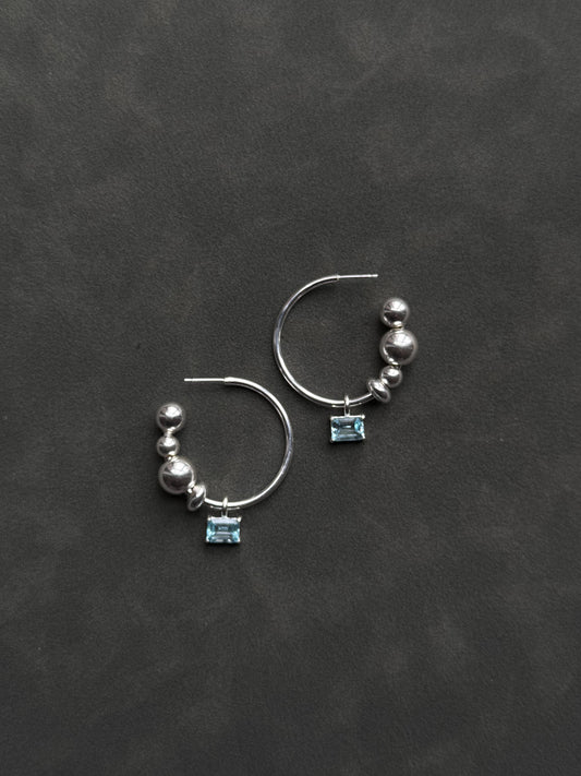 002 CHARM HOOPS - more gemstones available