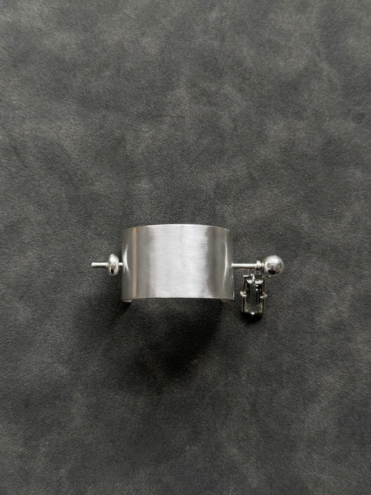 SILVER HAIR ACCESSORY WITH GREEN QUARTZ