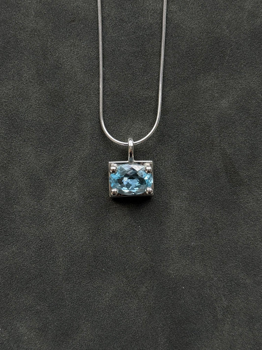 BLUE TOPAZ BABY BUBBLE PENDANT