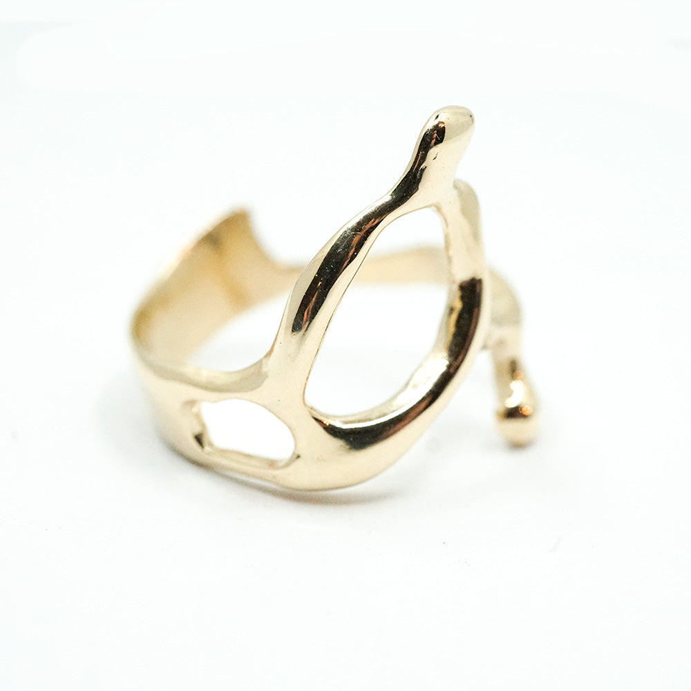 002 GOLD ALIEN RING