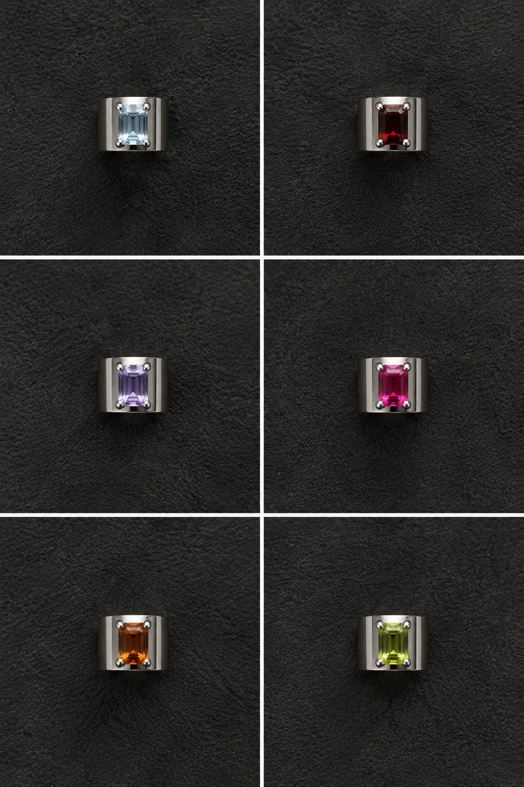 TUBE CUFF - more gemstones available