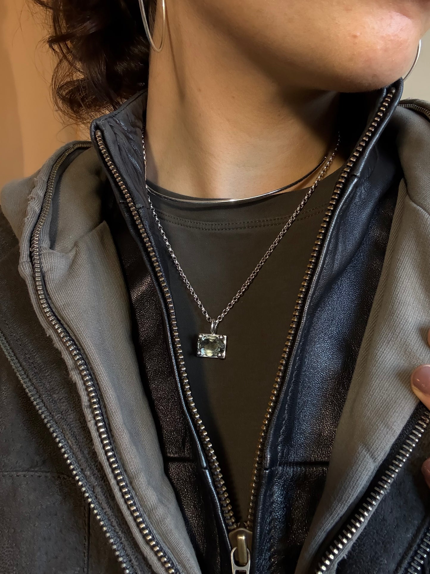 GREEN QUARTZ BUBBLE PENDANT