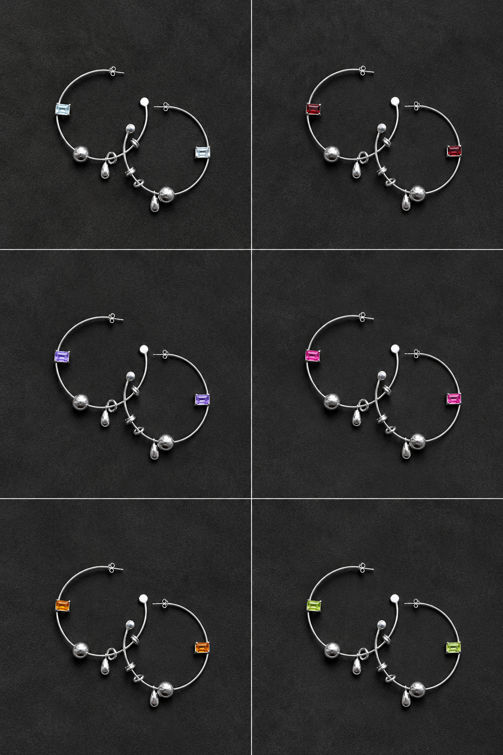 HOOPS - more gemstones available