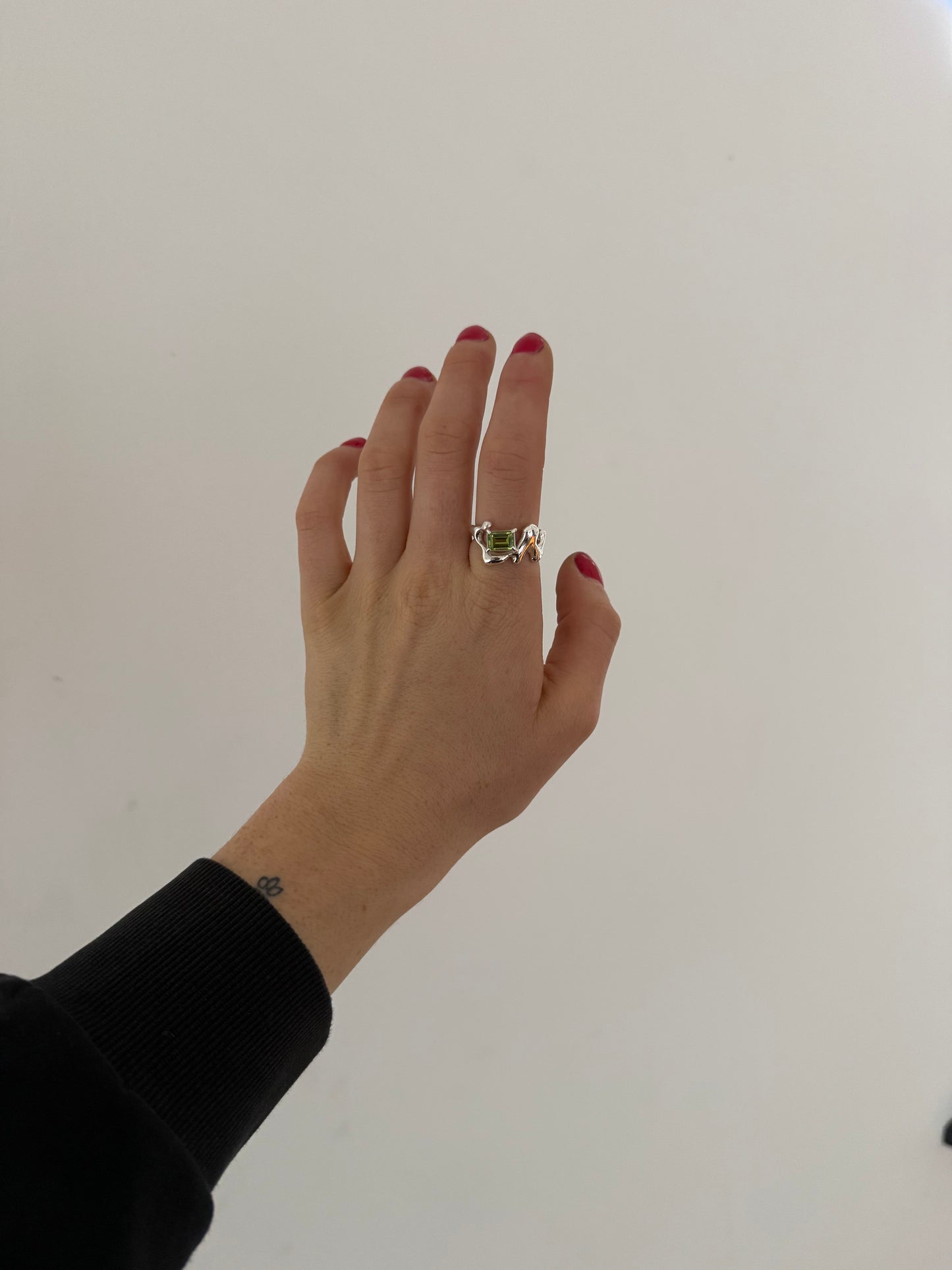 LIQUID METAL RING- more gemstones available