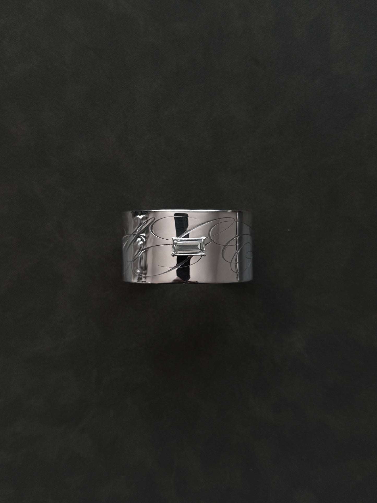 SILVER CUFF WITH GEMSTONE AND CUSTOM ENGRAVING