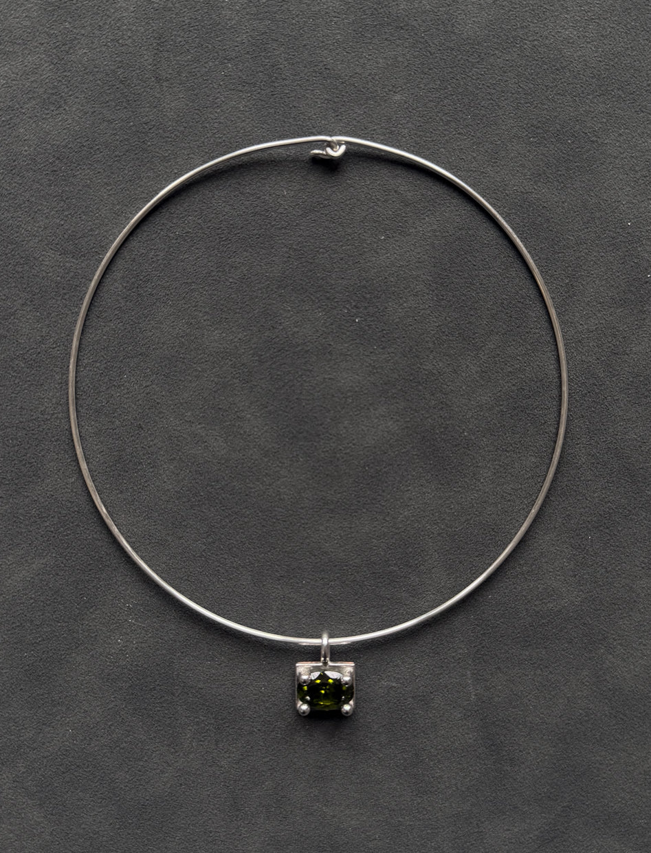 BABY BUBBLE PENDANT ON CHOKER- more gemstones available