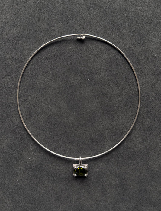 BABY BUBBLE PENDANT ON CHOKER- more gemstones available