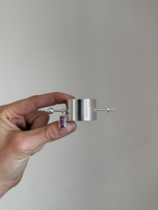 SILVER HAIR ACCESSORY WITH AMETHYST