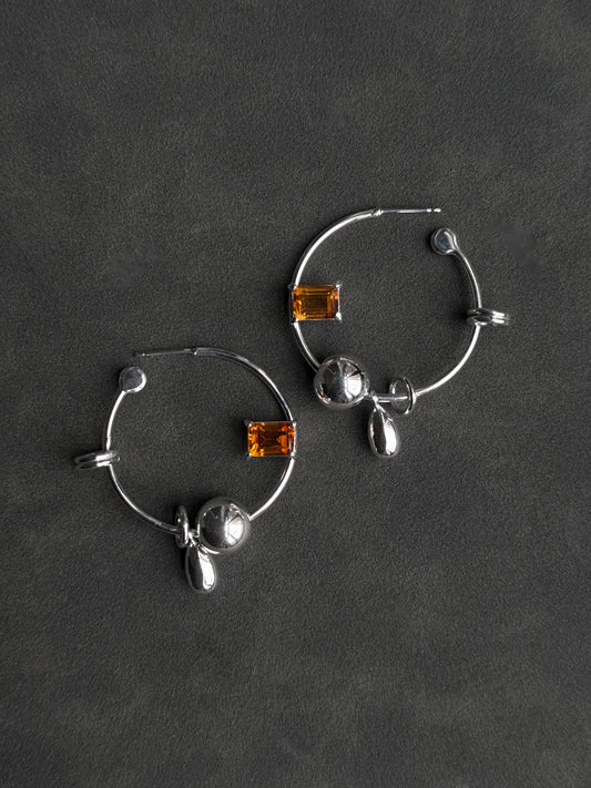 SMALL CITRINE HOOPS