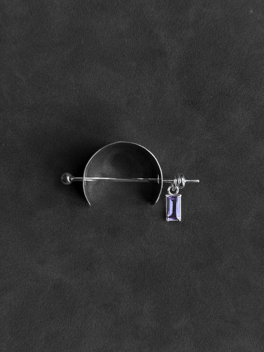 SILVER HAIR ACCESSORY WITH AMETHYST