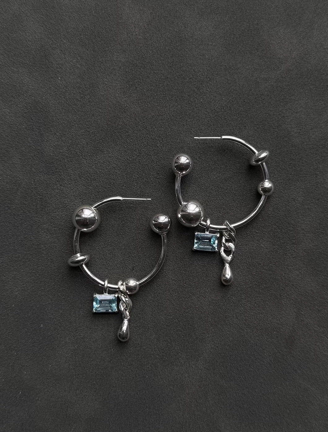 CHARM HOOPS - more gemstones available