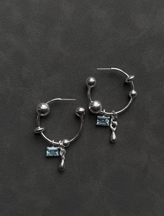CHARM HOOPS - more gemstones available