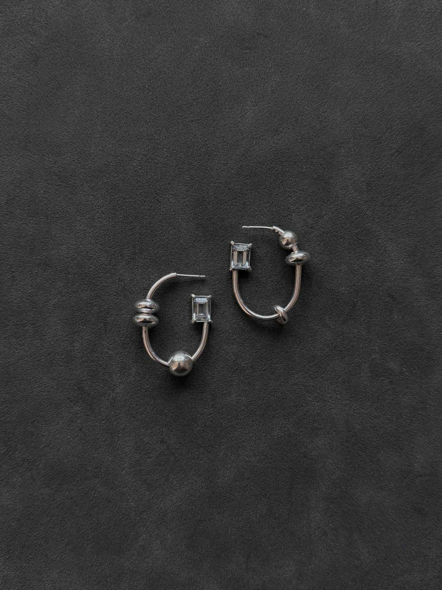 003 CHARM HOOPS - more gemstones available