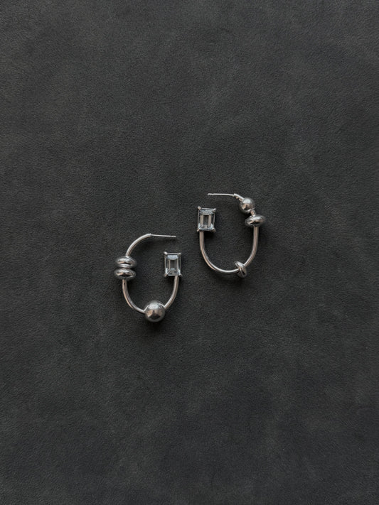 003 CHARM HOOPS - more gemstones available