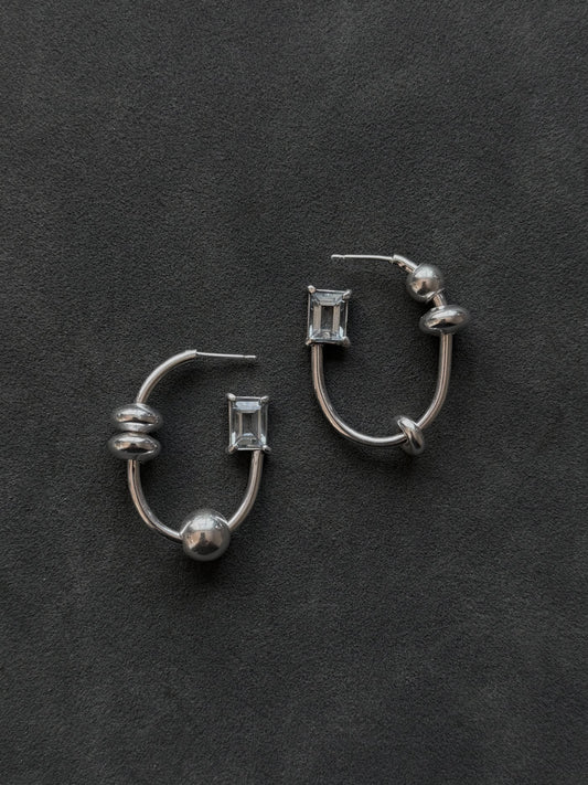 003 CHARM HOOPS - more gemstones available