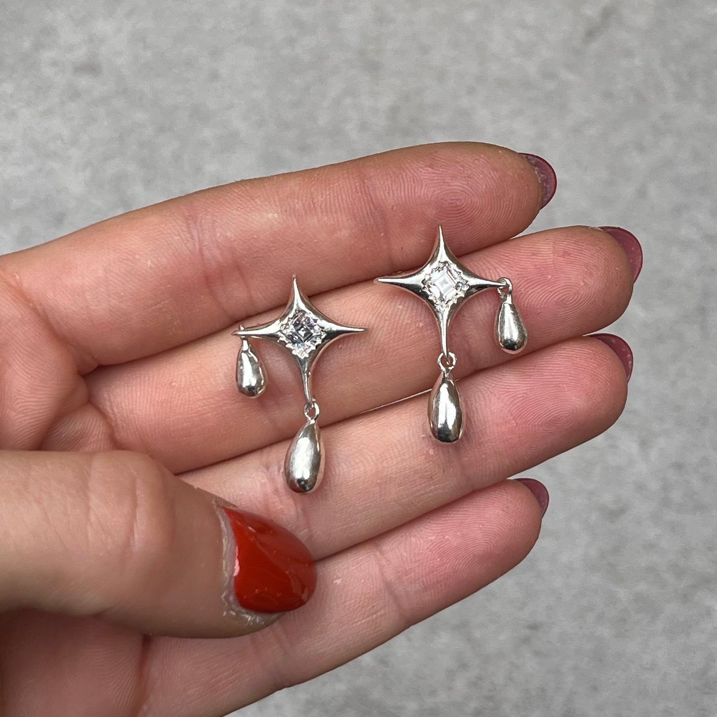 CZ DRIPPING STAR EARRINGS