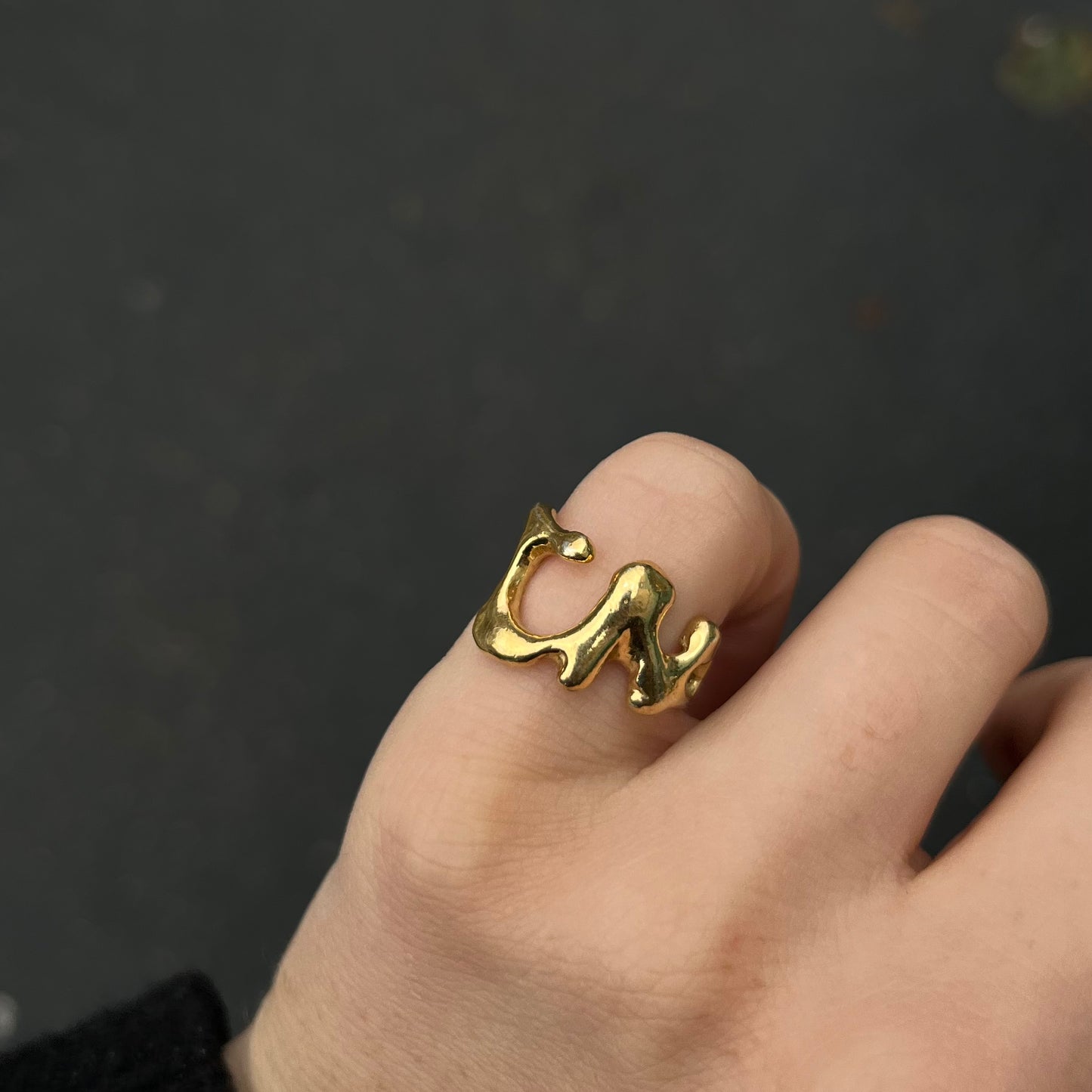 GOLD LIQUID METAL RING