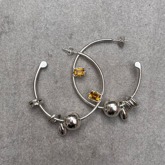 CITRINE HOOPS