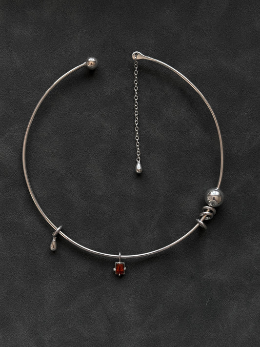 SILVER CITRINE CHOKER