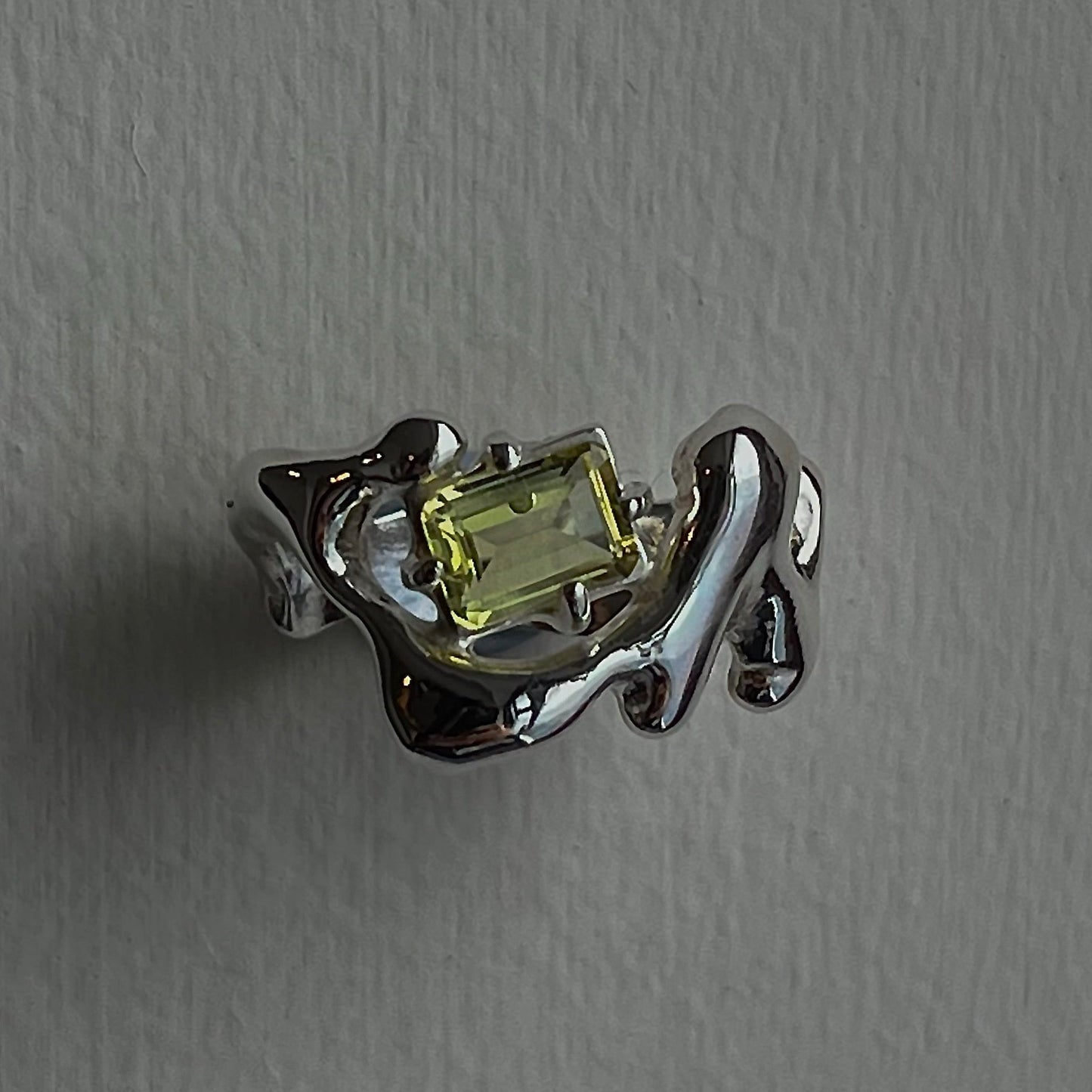 LEMON QUARTZ LIQUID METAL RING