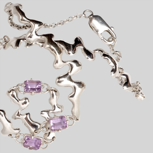 AMETHYST LIQUID METAL NECKLACE