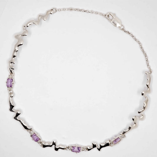 AMETHYST LIQUID METAL NECKLACE