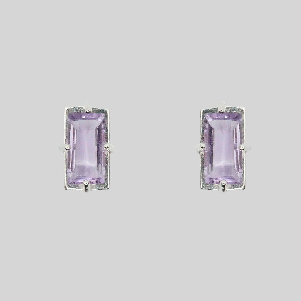 LARGE AMETHYST STUDS