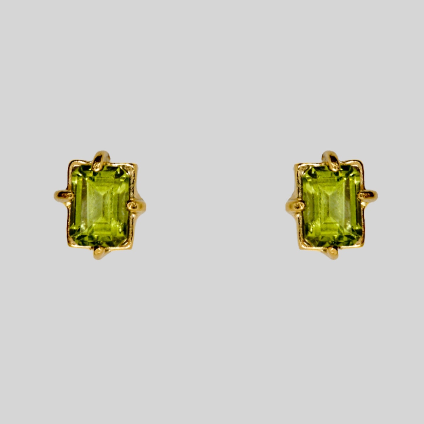 GOLD PERIDOT STUDS