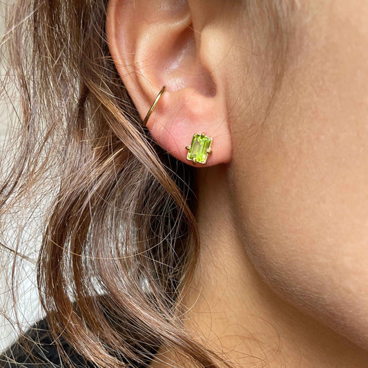 GOLD PERIDOT STUDS