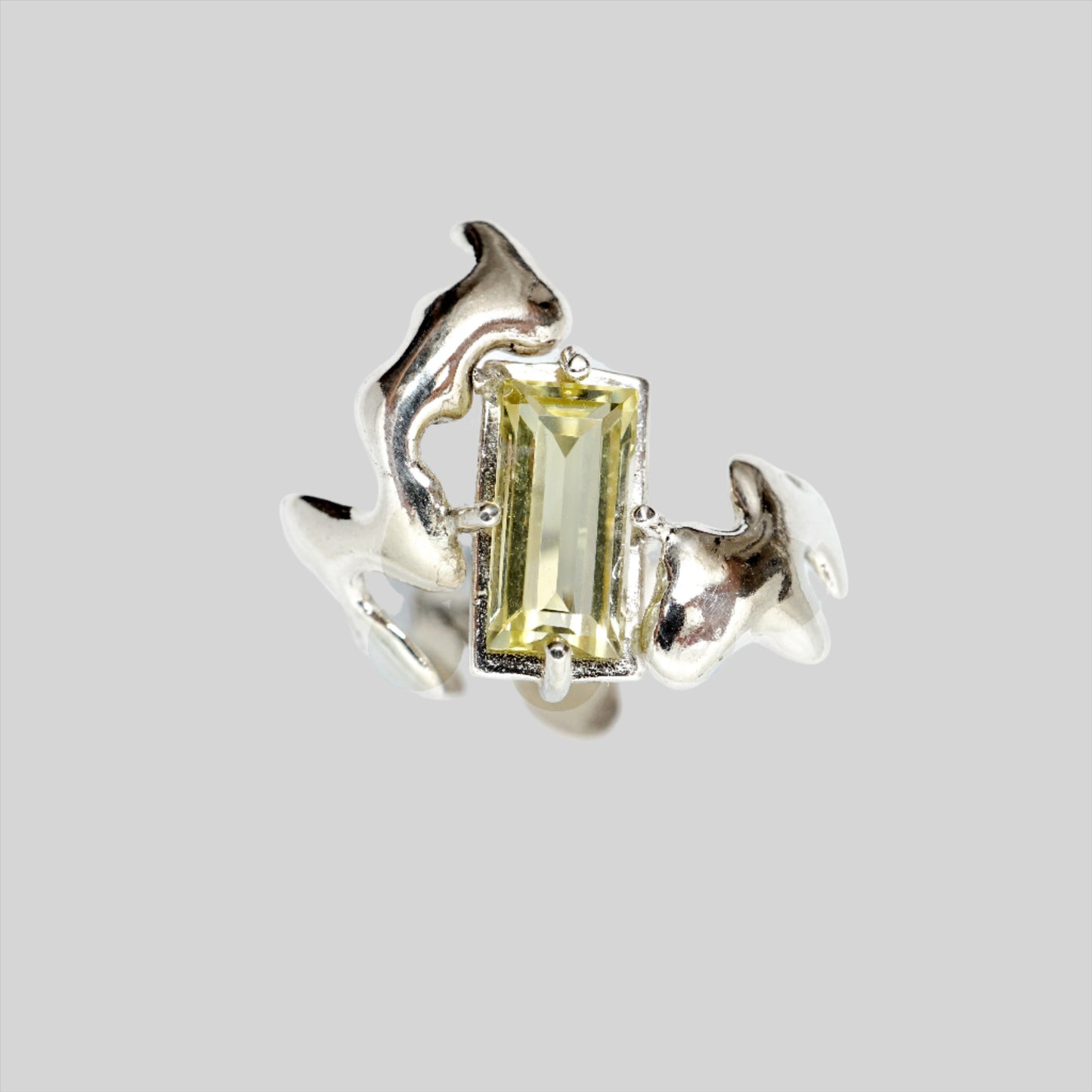 LEMON QUARTZ LIQUID METAL RING