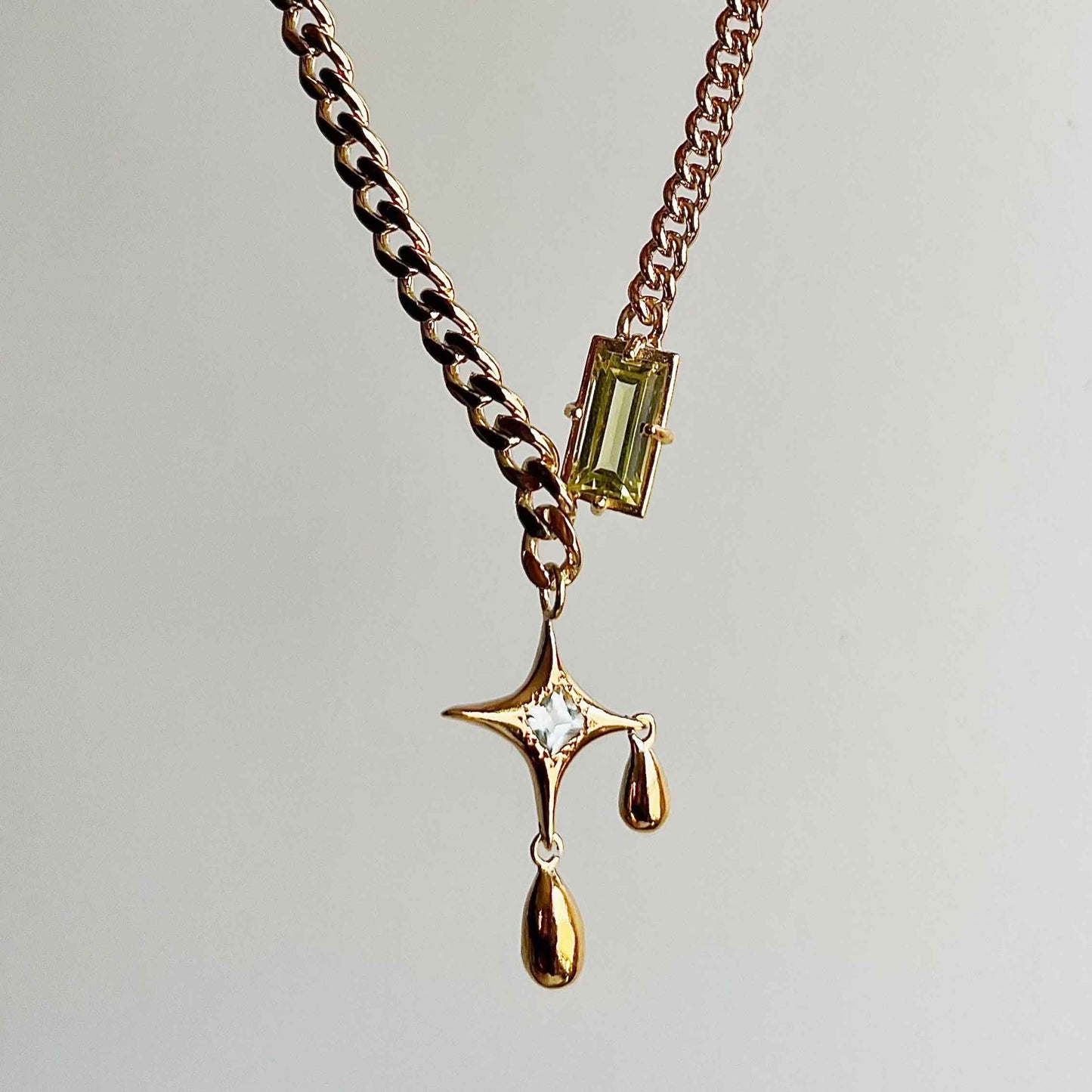 GOLD LEMON QUARTZ STAR NECKLACE