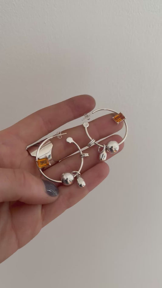 SMALL CITRINE HOOPS