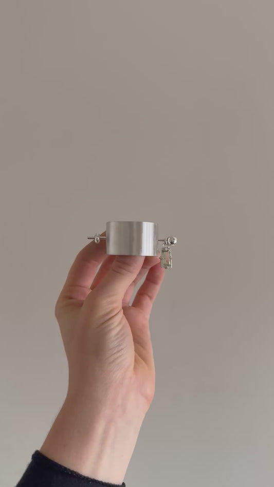 SILVER HAIR ACCESSORY WITH GREEN QUARTZ