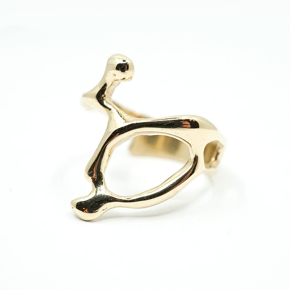 SOLID GOLD ALIEN RING