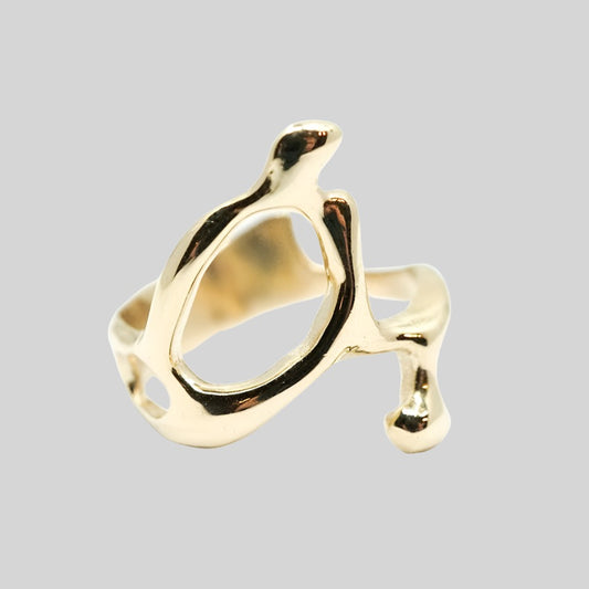 SOLID GOLD ALIEN RING