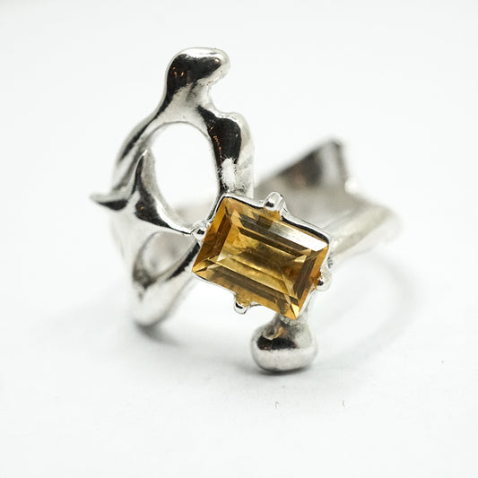 CITRINE ORBIT RING