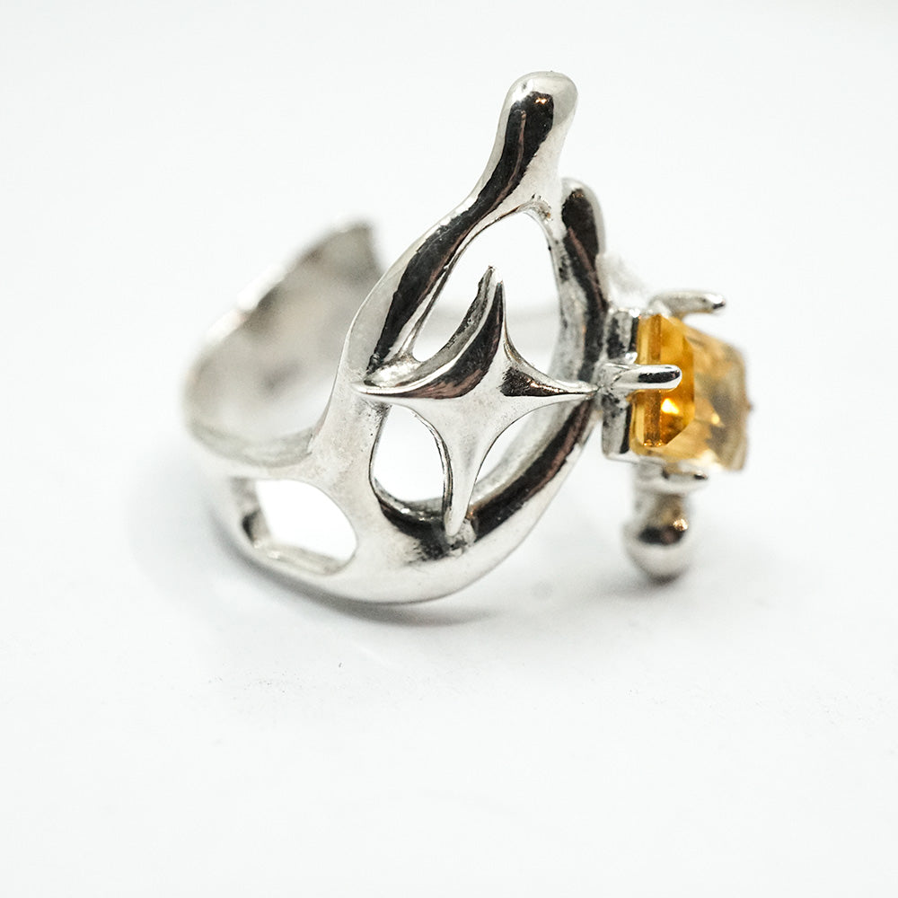 CITRINE ORBIT RING