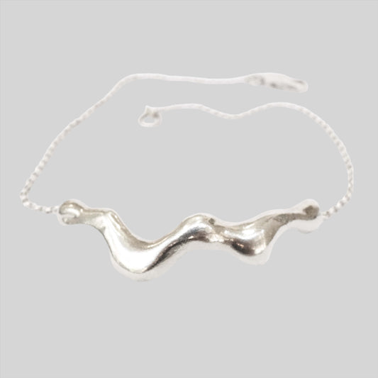 sterling silver organic shaped anklet